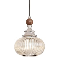 Lampe suspendue de chevet de chambre à coucher en bois de noyer style vintage, lampe de table créative de designer avec cordon suspendu en verre protectrice pour les yeux