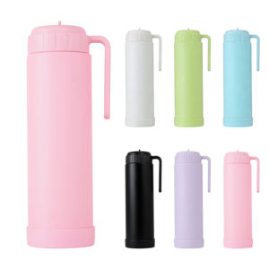 Termo de acero inoxidable para <span class=keywords><strong>yerba</strong></span> <span class=keywords><strong>mate</strong></span>, color <span class=keywords><strong>rosa</strong></span>, 1000 ml, nuevo diseño, con pajita plegable y almohadilla de silicona. - Product Image 6