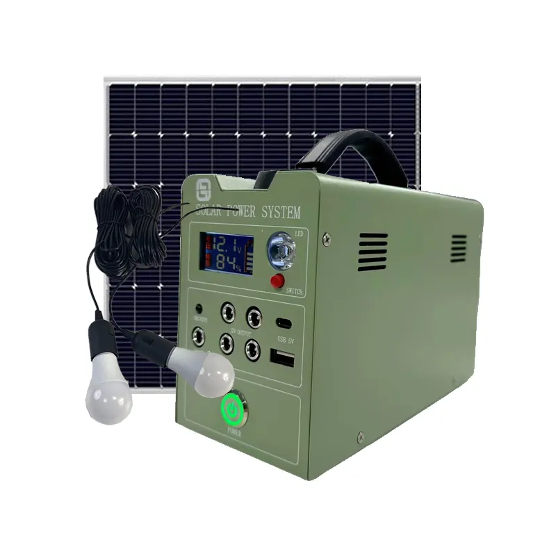 T20W home solar energy system with lithium battery outdoor portable battery generator power station