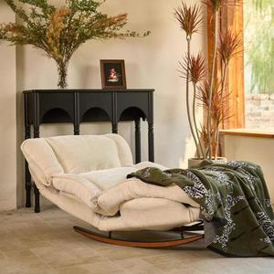 <b>Reclining</b> Chair Foam Filled Tilting Single Sofa For Home Bedroom Leisure Use Green Black Off White - Product Image 2