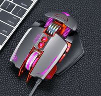 Souris de jeu T-WOLF V9 Light, filaire, programmable, avec éclairage respirant, USB, souris d'ordinateur RGB, souris de jeu pour PC, 8 boutons pour PC