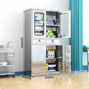 Armoires de rangement modernes en acier inoxydable pour hôpitaux, ateliers et extérieurs, à faible profondeur, avec serrures, pour médicaments, personnel, chaussures et outils, réglables - Product Image 4