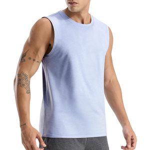 Men's Sporty Crew Neck Tank Top Quick Dry Breathable Ultra Soft 100% Polyester 180g Fabric <b>Athletic</b> Gym Running Tee - Product Image 1