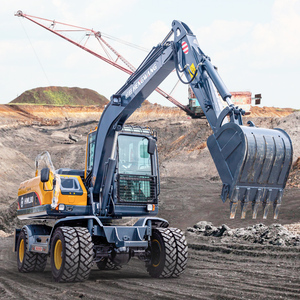 Mini-excavatrice sur roues, la plus petite excavatrice, HW80-9, 9 tonnes, 65 kW, type sur roues, garantie 1 an, pompe PLC, hydraulique importé - Product Image 3