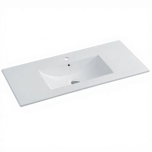 Évier de salle de bain rectangulaire en céramique blanc moderne de 40 pouces à encastrer, haute dureté, personnalisé, avec drain, pour meuble sous-vasque de style <span class=keywords><strong>continental</strong></span> - Product Image 1