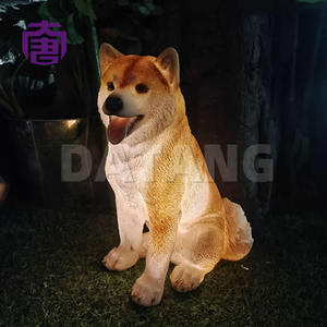 Lámpara decorativa de resina y fibra de vidrio con forma de perro sentado, con luz LED para iluminación de jardines, parques y paisajes al aire libre. - Product Image 4