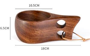 Mug à café et tasse à lait en bois d'acacia massif de style nordique moderne 220 ml Écologique LEXDO - Product Image 2