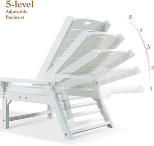 كرسي صالة شاطئ مع مسند ظهر للحديقة وحمام الشمس وفناء حمام سباحة كرسي صالة مع عجلات - Product Image 5