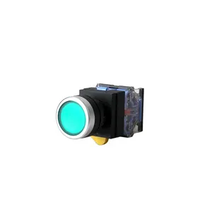 Hord-interruptor momentáneo de botón verde, LA38-11, 10A, contacto plateado, 1NO, 1NC, 22mm