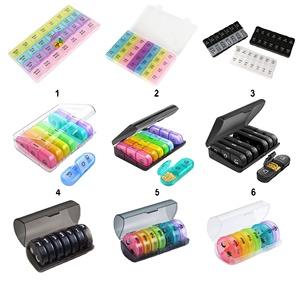 Vente en gros - Boîte de rangement pour médicaments portable moderne à 21 compartiments, en plastique PP noir, boîte à pilules hebdomadaire, organiseur de comprimés pour sept jours - Product Image 5