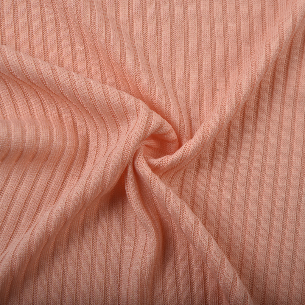 Factory Direct 100%Polyester 160GSM 4*2 Cotton Touch Rib Dyed Stretch Soft Knit Fabric For Women
