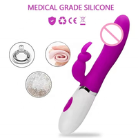 Gran oferta, 10 modos de vibración, masajeador de conejo realista de doble Motor con doble punto G y Juguete de estimulación del clítoris para mujeres