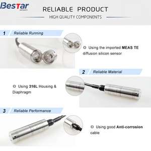 משדר גובה נוזלים טבול OEM 4-20MA RS485 0-200 מטר חיישן גובה מים מפלדת אל-חלד 0.5%FS למים מתוקים - Product Image 5