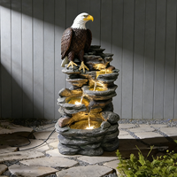 Fuente de Agua en Cascada de 4 Niveles con Estatua de Águila, Fuente de Agua Decorativa para Exteriores con Luz LED, Venta al por Mayor