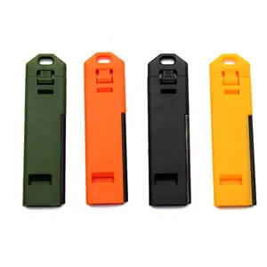 Fire Starter Whistle Survival Flat Plastic Whistle With Ferrocerium Flint Striker Fire Starter