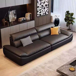 Sofá Cama de Cuero en Forma de L de Tres Plazas, Moderno y de Lujo, Reclinable, Relleno de Esponja, Ecológico, para Apartamentos, Hoteles, Villas y Salas de Estar - Product Image 2