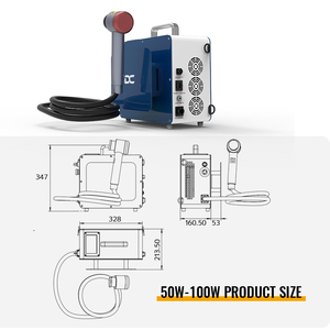 Nettoyeur laser portable à fibre pulsée 50W 100W 200W 300W pour bois et métal, machine de nettoyage laser, élimination de la rouille, prix - Product Image 3