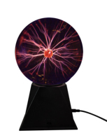Boule de plasma de 6 pouces, activée par le toucher et le son, globe d'éclairs multicolores, base en bois/ABS, logo personnalisé avec adaptateur