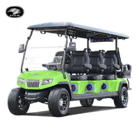 Voiturette de golf électrique HDK Ranger 6+2 Plus pour huit passagers avec batterie au lithium pour navette de complexe hôtelier, hôtel et communauté