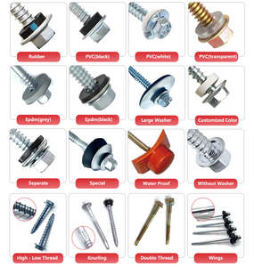 Hộp nhỏ c1022 M12 chủ đề Vàng kẽm khoan đuôi Hex đầu vít với màu đen PVC máy giặt - Product Image 5