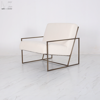 Fauteuil individuel de luxe moderne de style rétro français, chaise de designer sans accoudoirs pour la détente, chaise d'appoint pour salon