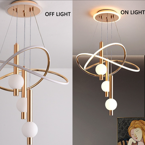 Lustre de luxe fantaisie, luminaires suspendus <span class=keywords><strong>85W</strong></span> tricolores 85-265V, lustre pour décoration intérieure 2026 - Product Image 2