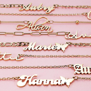 Pendentif en acier inoxydable pour bijoux, artisanat métallique tendance, collier étanche en acier inoxydable, lettres personnalisées Emma <span class=keywords><strong>Jennifer</strong></span> Lauren - Product Image 1