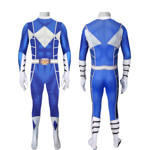 Costume de cosplay Power Rangers, combinaison rouge et bleue unisexe, costume d'anime complet - Product Image 3