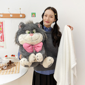 Peluche de Gato <span class=keywords><strong>Lucifer</strong></span> con Lazo y Logotipo Personalizado, Muñeco de Peluche de Gato Figaro, Juguete de Peluche, Almohada Suave, Regalo al por Mayor - Product Image 3