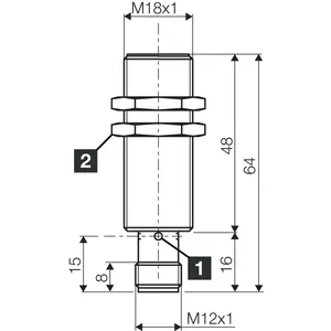 INE-100ชุดอุตสาหกรรม DCB18MB08PS-B3 IP 67อุปนัยเซนเซอร์พร็อกซิมิตี้ - Product Image 2