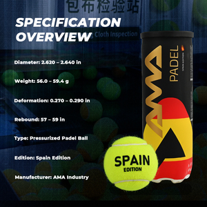 Pelotas de Pádel Presurizadas de Calidad Premium para la Edición España, Duraderas, Profesionales, para Entrenamiento y Competición - Product Image 4