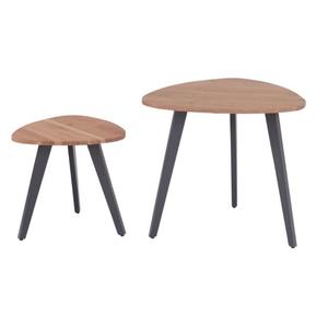 Scandinavian Modern ACACIA WOOD <b>Console</b> Table Set with <b>Black</b> Metal Legs Living Room Furniture - Product Image 6