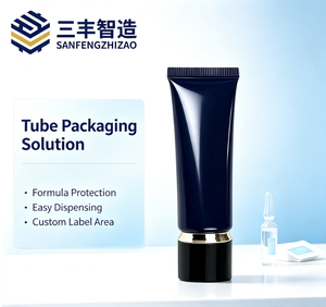 หลอดบีบครีมบำรุงรอบดวงตาพลาสติกสีดำสุดหรู พร้อมฝาเกลียวชุบทอง - Product Image 1