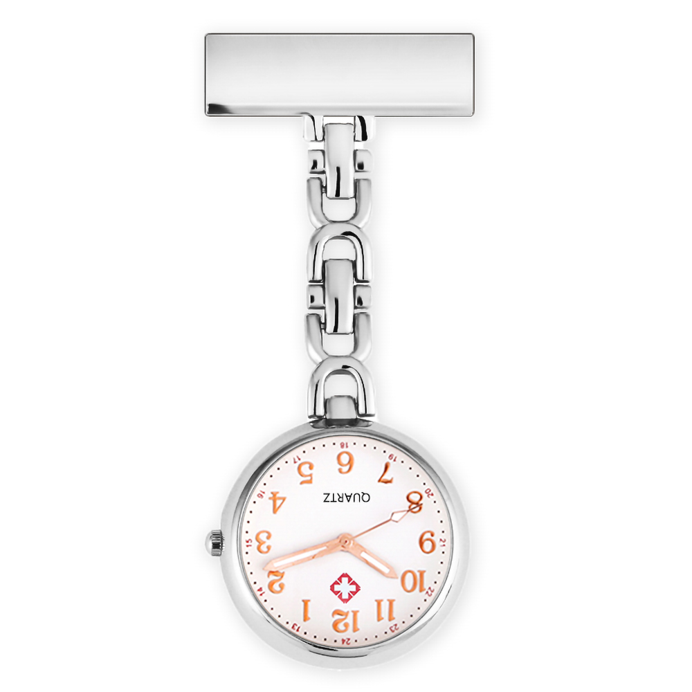 Montre-bracelet de luxe pour infirmières, Clip médical suspendu, Quartz, épingle de poche à revers, vente en gros