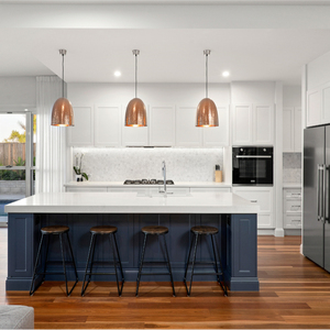 Soluzione Architettonica Completa Australiana: Cucina in Stile Hampton con Finitura Laccata Opaca e Design per Tutta la Casa - Product Image 1