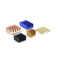Raspberry Pi 3B/4B Adhesive Backed Copper/Aluminum Heat Sink Kit 5 Piece/Set for Chip Cooling and Thermal Conduction