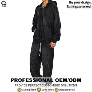 Ensemble sweat-shirt et jogging pour <span class=keywords><strong>homme</strong></span>, coupe ample décontractée, sweat-shirt à capuche zippé intégral, survêtement streetwear, vêtements de sport - Product Image 6