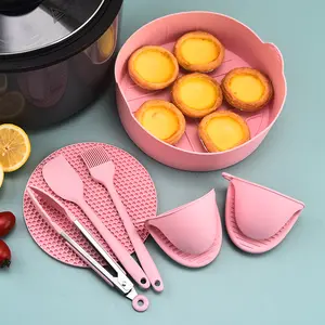 2024 nóng bán AMZ Top bán tái sử dụng nồi Nồi chiên không khí giỏ mới Silicone Baking Pan Nồi chiên không khí lót dày