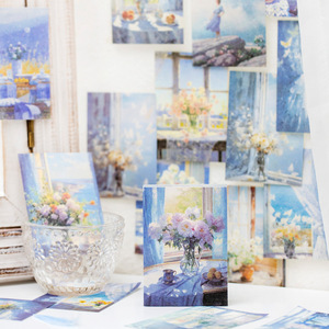 100 materiale pz/pacco in brossura nuvole tramonto serie Retro letterario pittura a olio materiale materiale manuale - Product Image 4