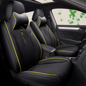 Fundas de Asiento de Coche de Cuero Deportivo de Moda, Juego Completo de Accesorios Interiores Universales para Fundas de Asiento de Coche Vw Jetta - Product Image 3