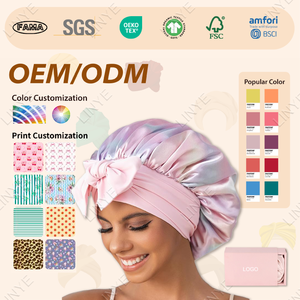 Vente en gros de bonnets en soie de mûrier 100% pure 6A, divers styles, avec logo personnalisé, ensemble de bonnets en soie ajustables <span class=keywords><strong>pour</strong></span> filles <span class=keywords><strong>pour</strong></span> <span class=keywords><strong>dormir</strong></span> - Product Image 2