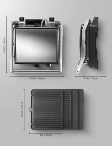 Ajuste de temperatura dual Gran antiadherente Versátil <span class=keywords><strong>Sandwichera</strong></span> doble Apertura de 180 grados Interior Eléctrico Multifuncional - Product Image 2
