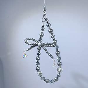 Pendentif perlé en cristal pour étui de téléphone, perle créative, chaîne, nœud papillon, porte-clés - Product Image 3