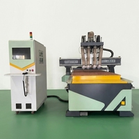 Machine de découpe CNC 4 processus pour le travail du bois avec table à vide, pour le nesting de panneaux, la fabrication de meubles et d'armoires domestiques