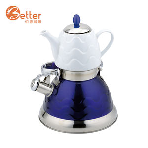 Pot supérieur en acier inoxydable et émail, porcelaine rose, Samovar <span class=keywords><strong>russe</strong></span> - Product Image 2