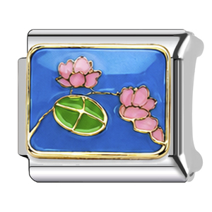 Pulsera de Acero Inoxidable con Dijes Italianos de Flor de Acebo, Árbol de Coco, Flor de Cerezo, Cruz y Rosa, Cadena Única DIY para Regalo - Product Image 3