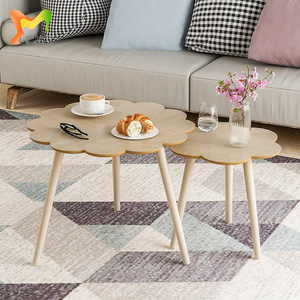 Nordic Coffee <b>Table</b> Wood Top Nesting Modern Minimalist <b>Small</b> Side <b>Table</b> For Living Room - Product Image 2