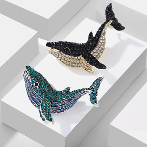 Alta Qualidade Rhinestone <span class=keywords><strong>Dolphin</strong></span> Whale <span class=keywords><strong>Brooch</strong></span> Badge Lapel Pin para Mulheres e Homens Moda Jóias Broches para Acessórios de Vestuário - Product Image 1