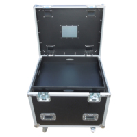 Flight case en aluminium sur mesure, en contreplaqué, pour console de mixage, 12U, antichoc, avec 2 tiroirs, 2 tables latérales et 4 roulettes verrouillables