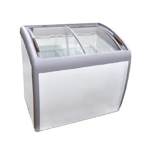 260L китайская OEM Коммерческая стеклянная дверная морозильная витрина для мороженого для DDH-260XU(JY)
